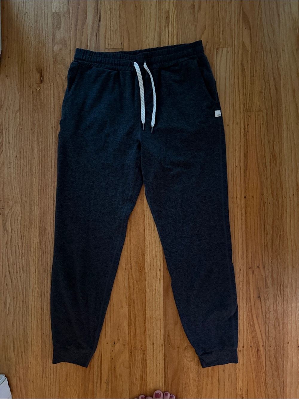 Vuori Black Jogger Jumpsuit with White Drawstring